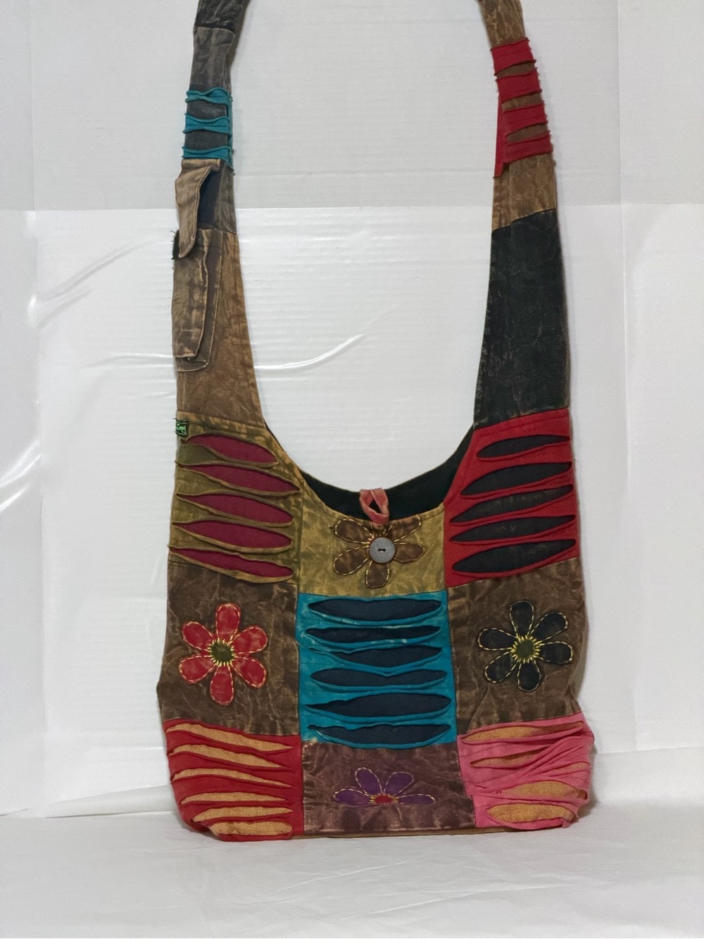 Boho Patchwork Sling Bag in Multi-Color